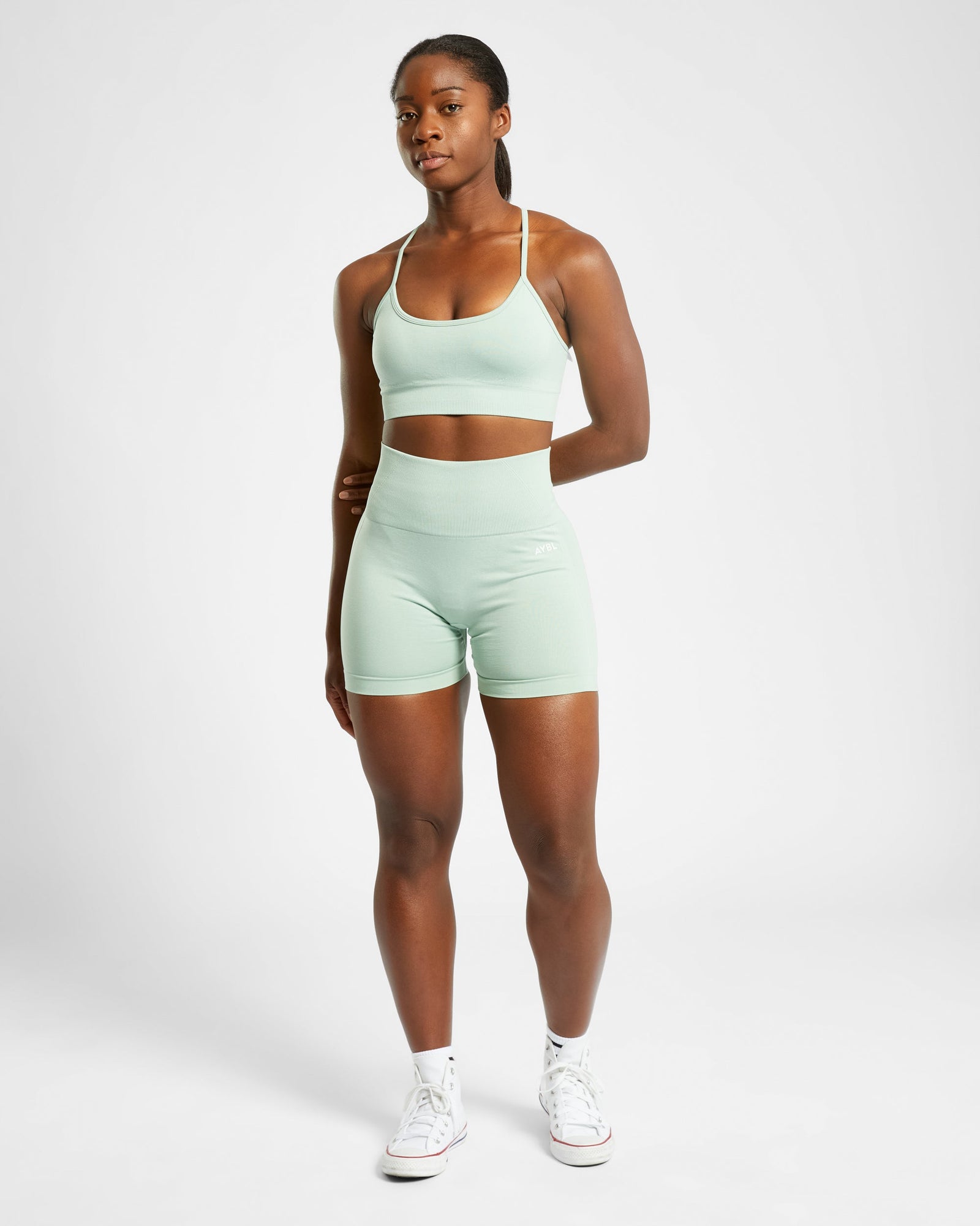 Empower Seamless Shorts - Spring Green Marl - aybldev