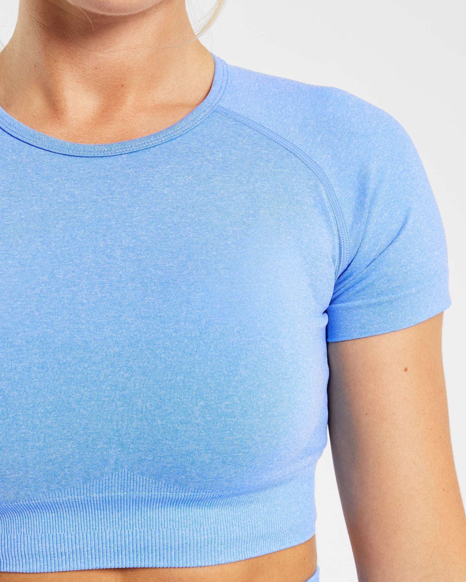 Empower Seamless Crop Top - Spring Blue Marl - aybldev