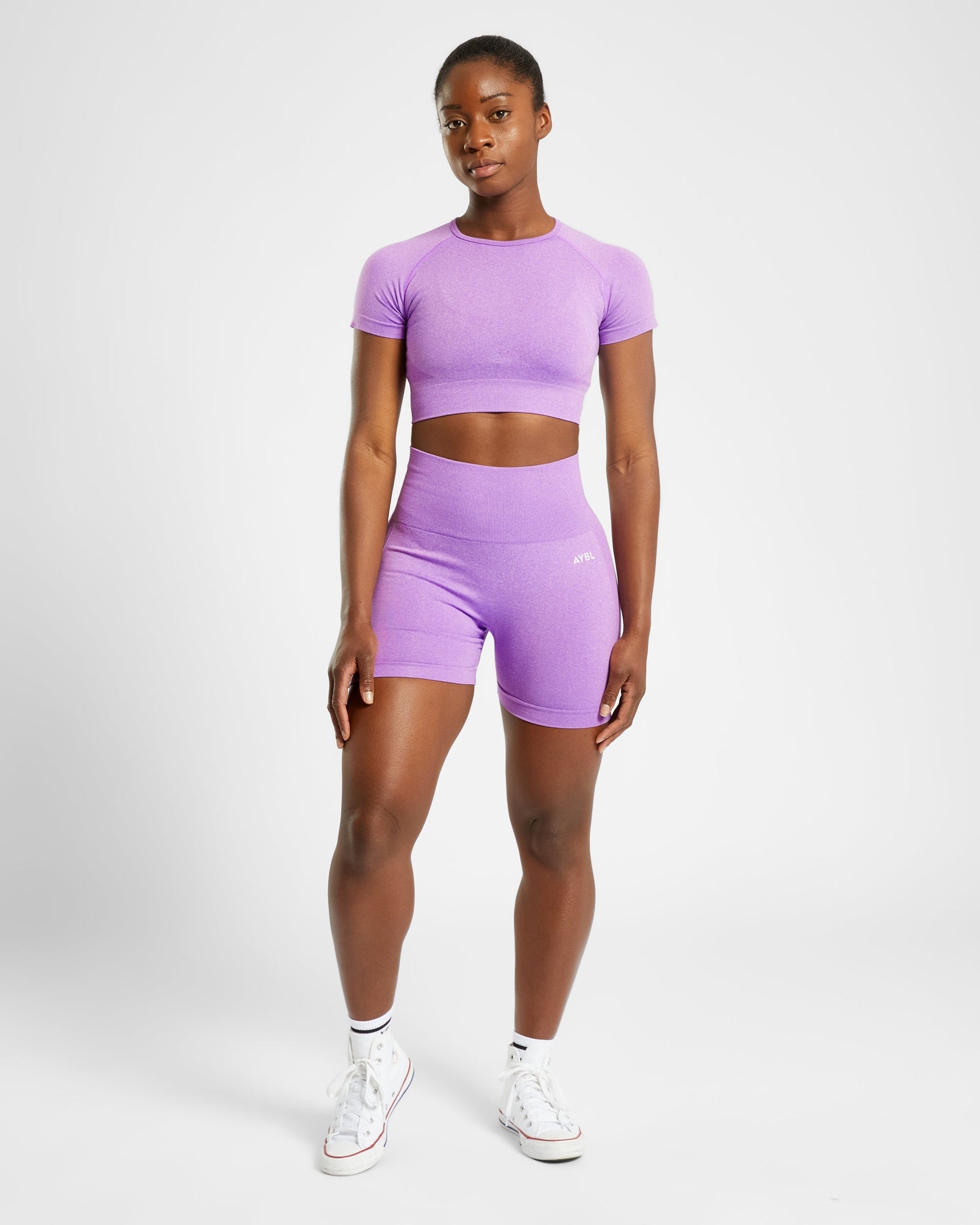 Empower Seamless Crop Top - Purple Marl - aybldev
