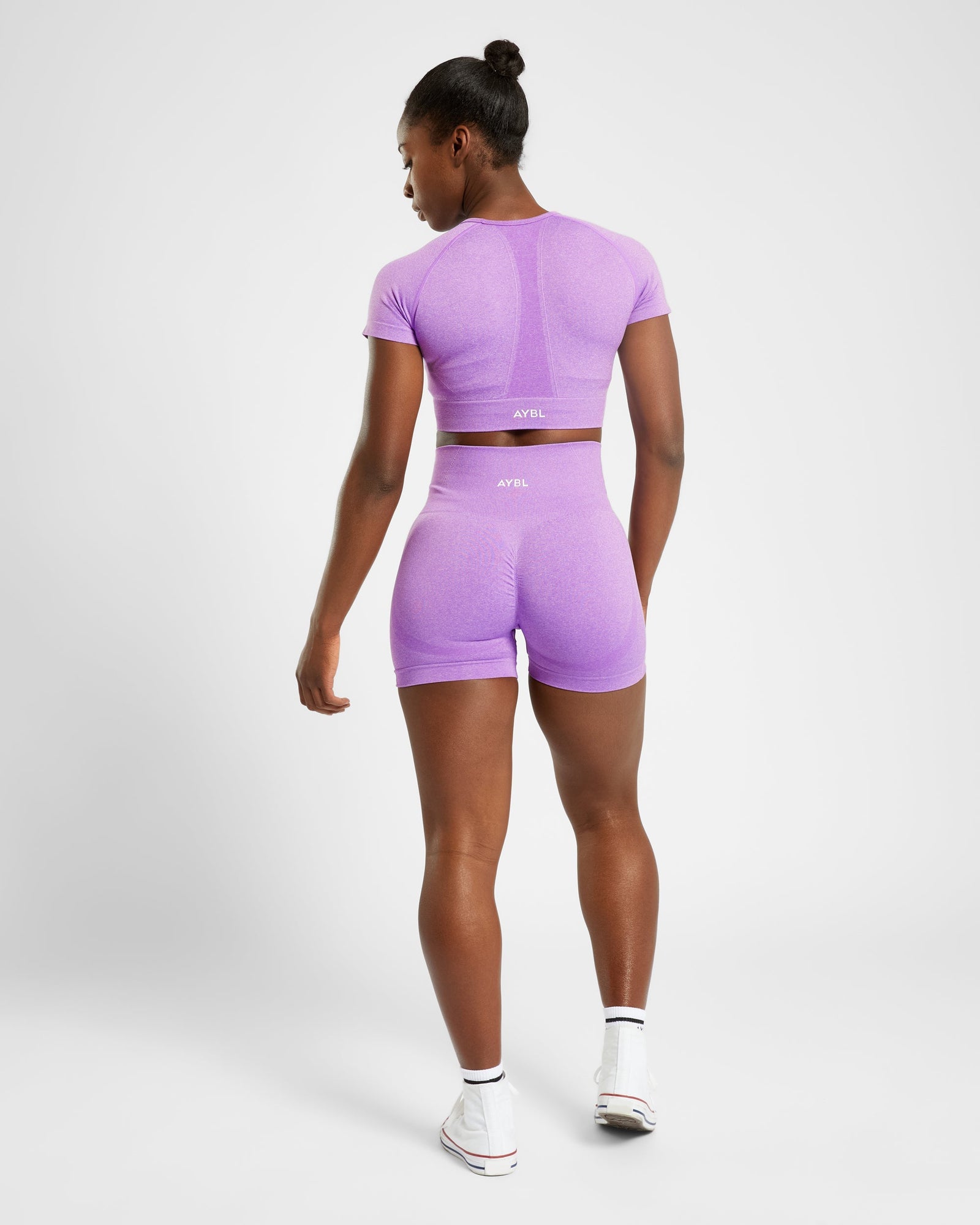 Empower Seamless Crop Top - Purple Marl - aybldev