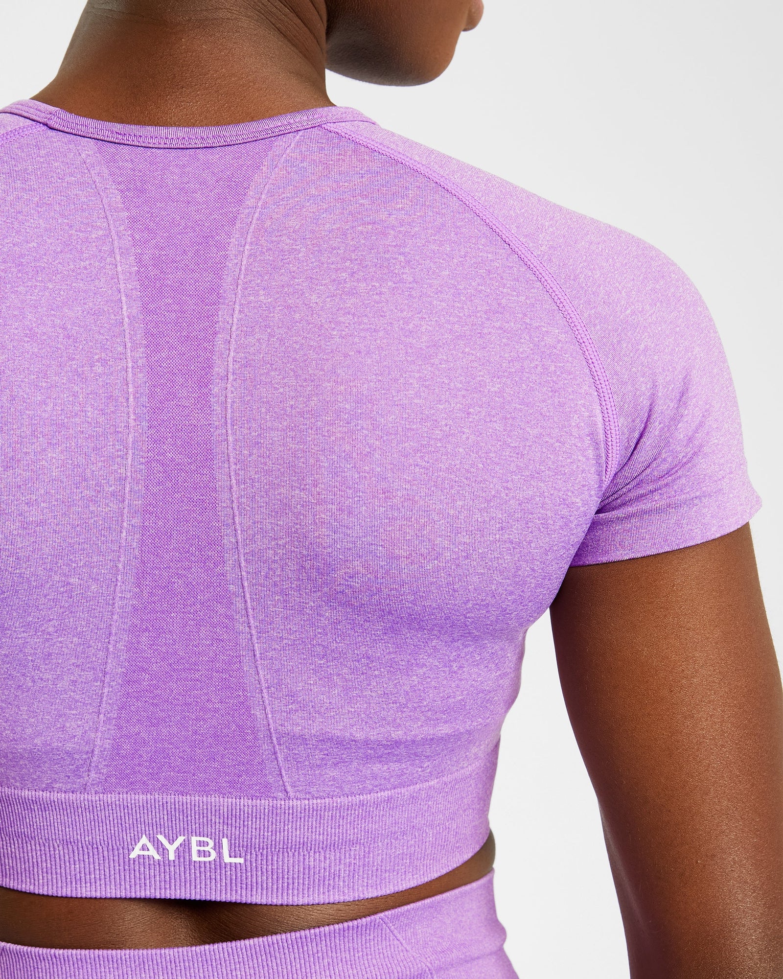 Empower Seamless Crop Top - Purple Marl - aybldev
