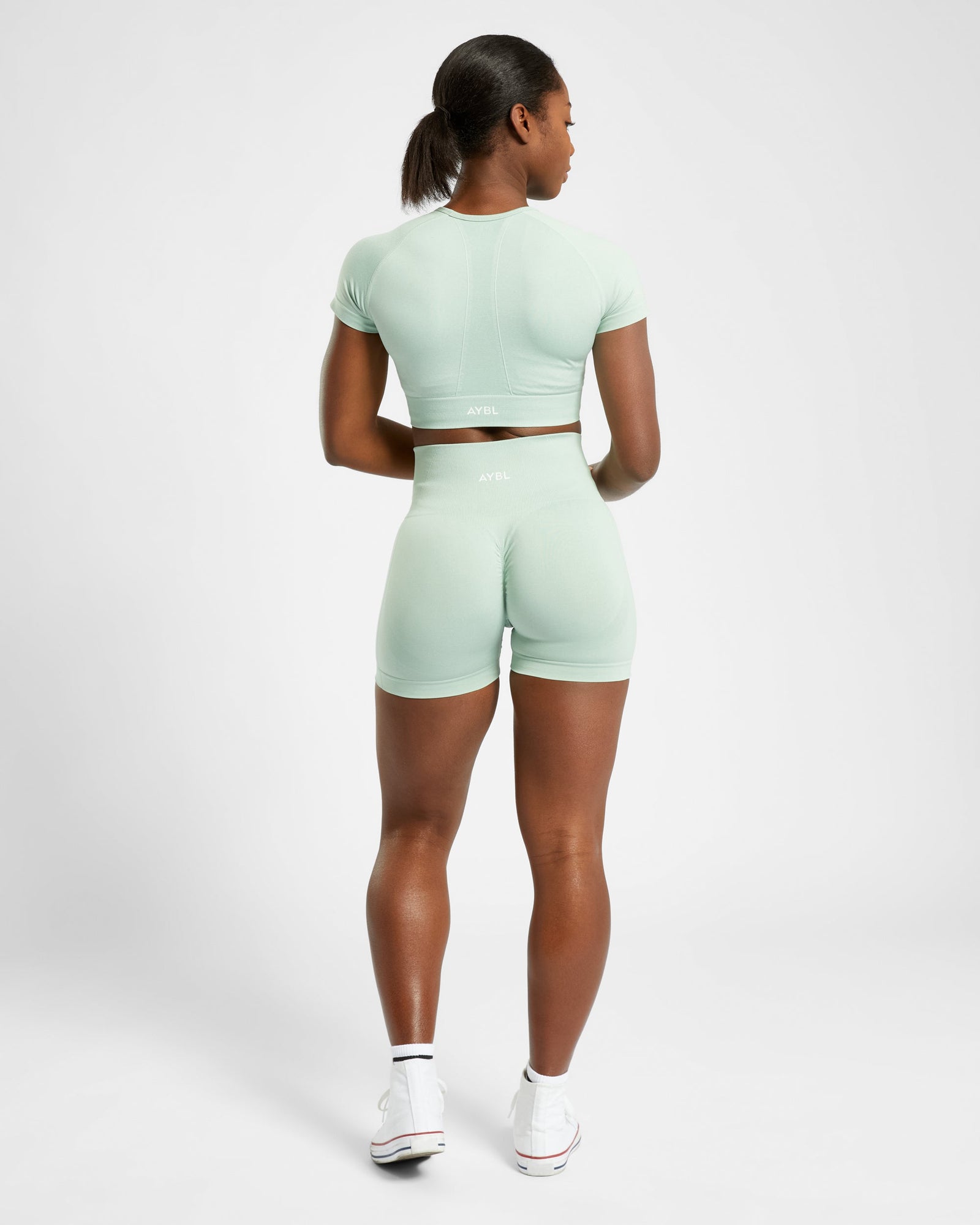 Empower Seamless Crop Top - Spring Green Marl - aybldev