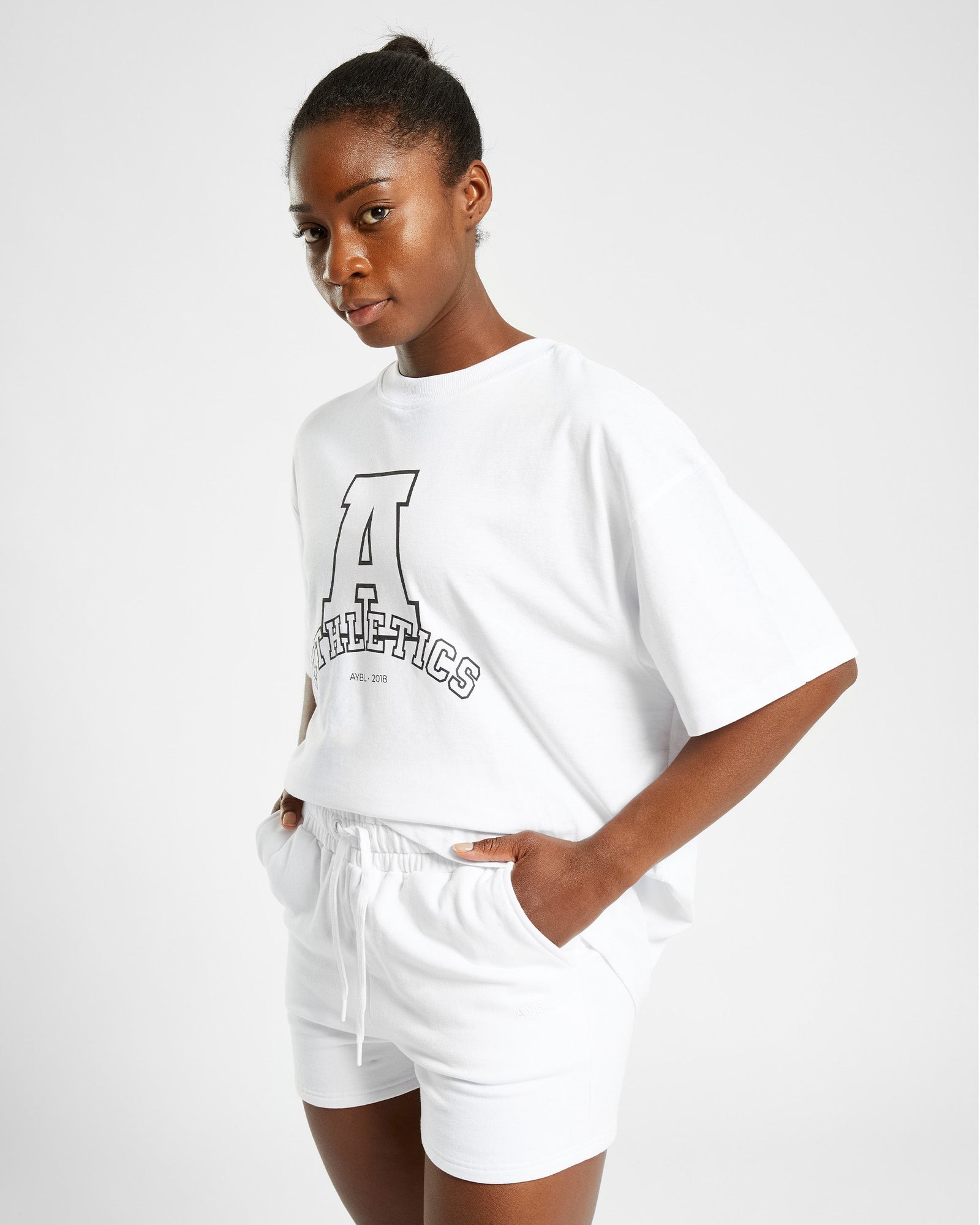 Athletics Varsity Oversized T Shirt - White - aybldev