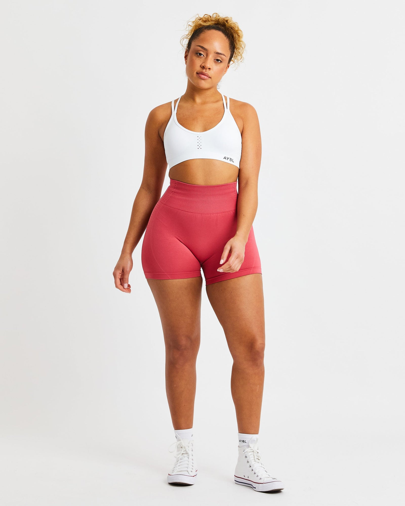 Essential Seamless Strappy Sports Bra - White - aybldev