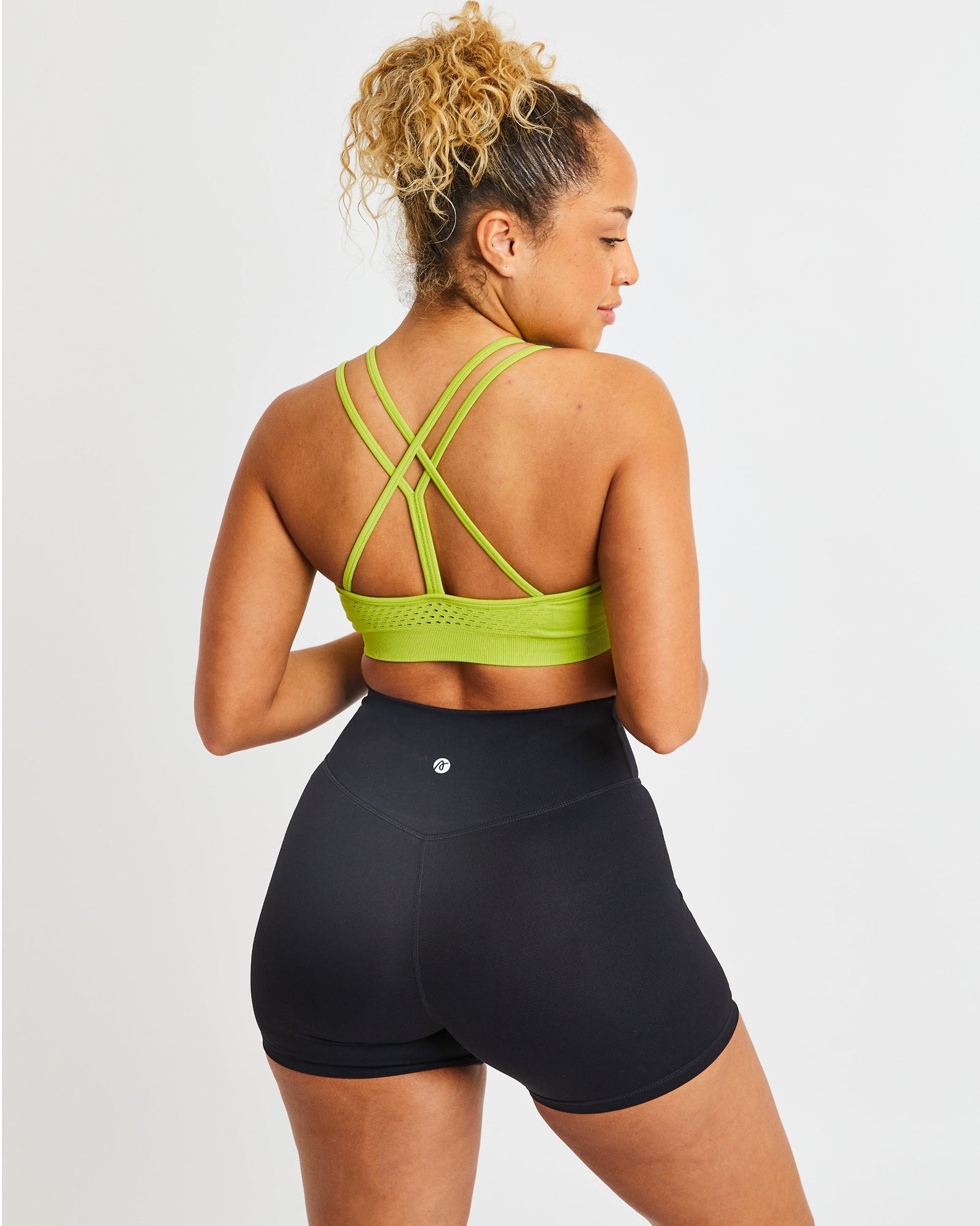 Essential Seamless Strappy Sports Bra - Lime Green - aybldev