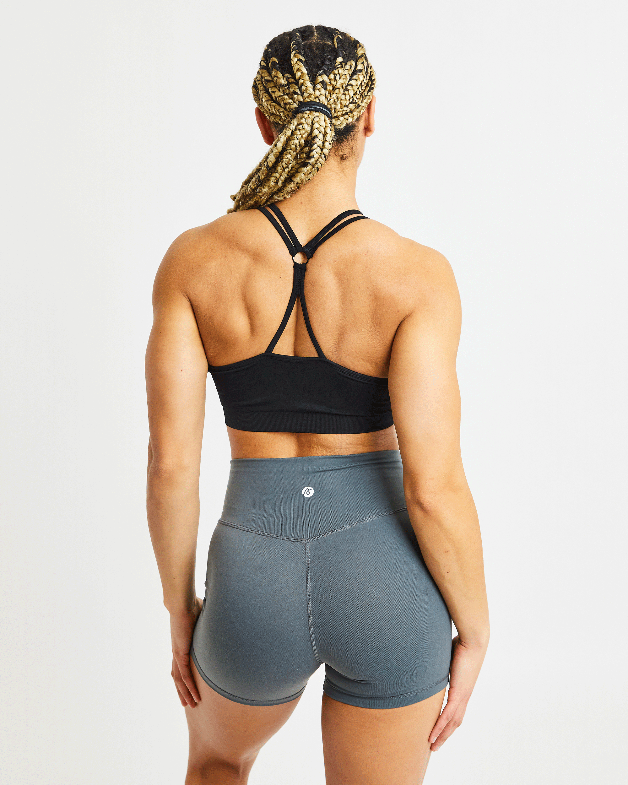 Essential Seamless Ruched Sports Bra - Black - aybldev