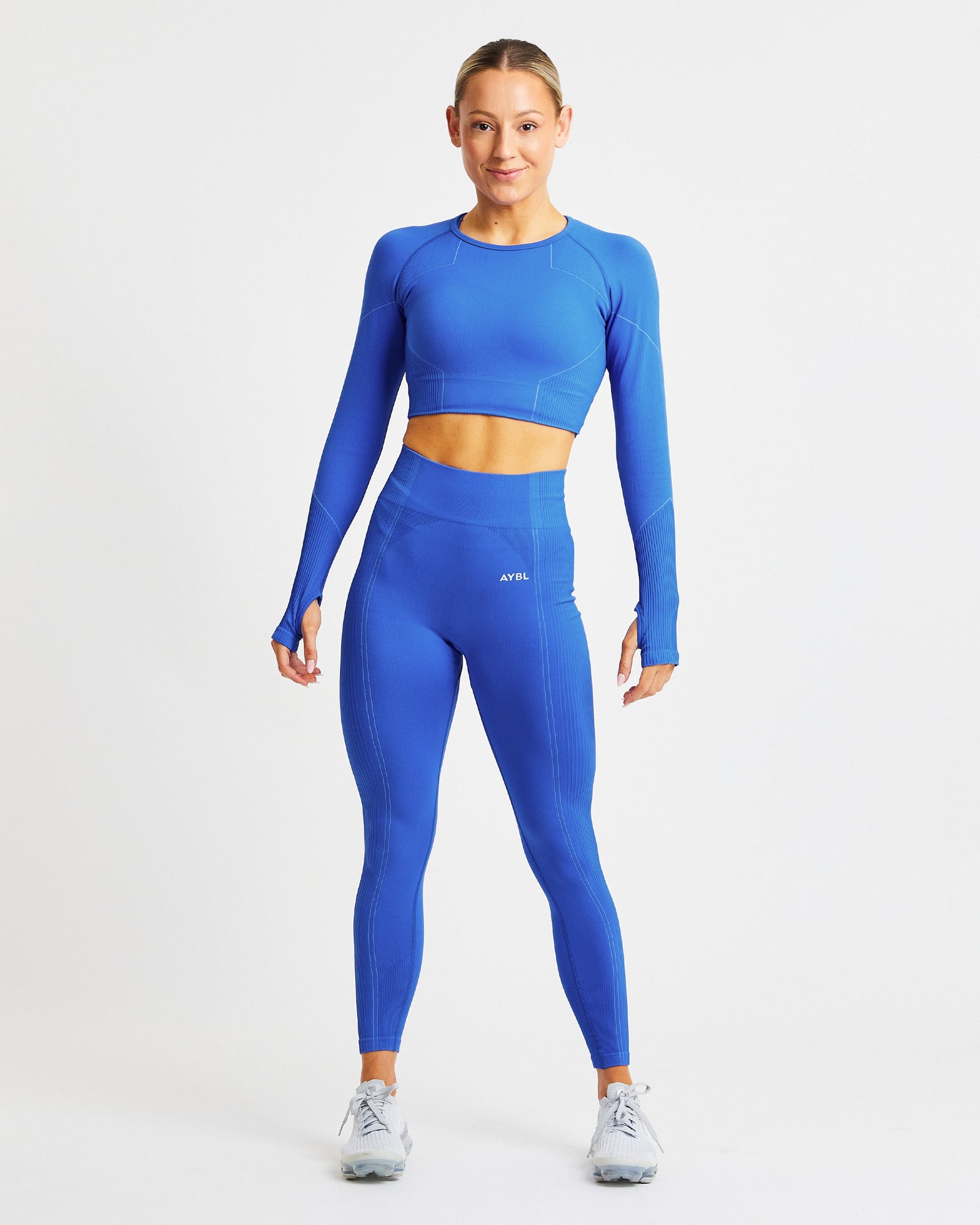 Reflex Seamless Long Sleeve Crop Top - Electric Blue - aybldev