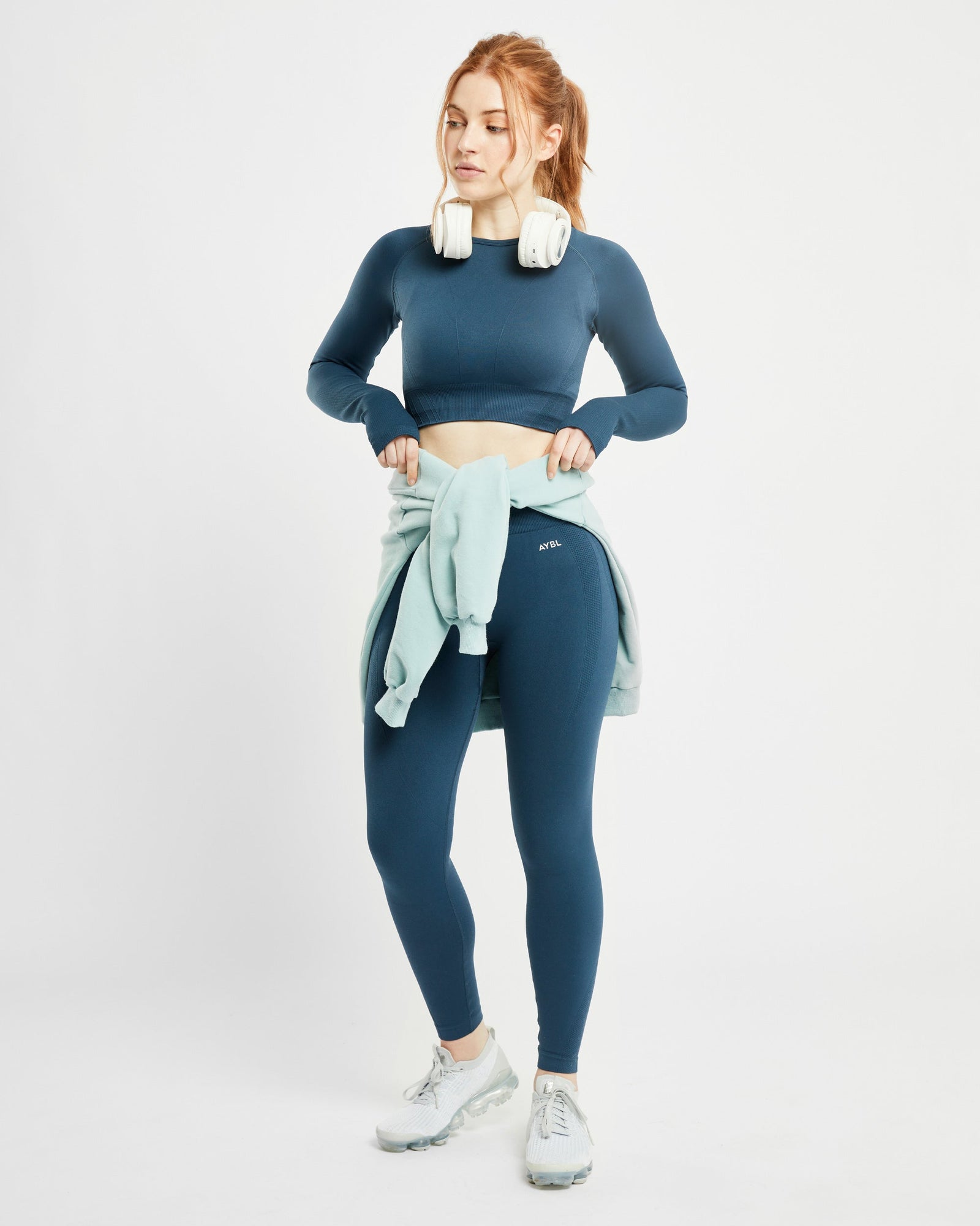 Balance V2 Seamless Long Sleeve Crop Top - Marine Blue - aybldev