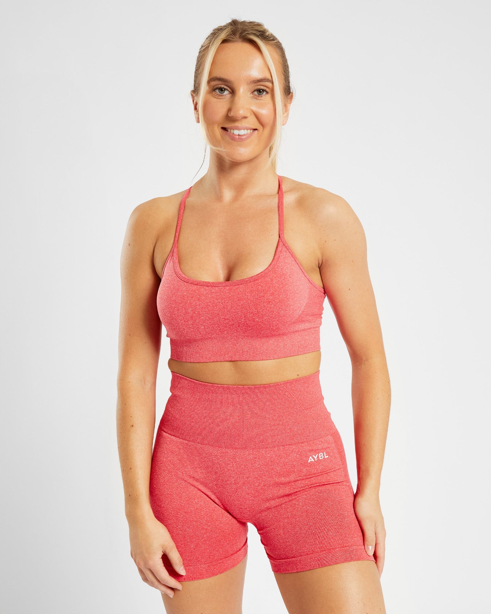 Empower Seamless Sports Bra - Coral Red Marl - aybldev