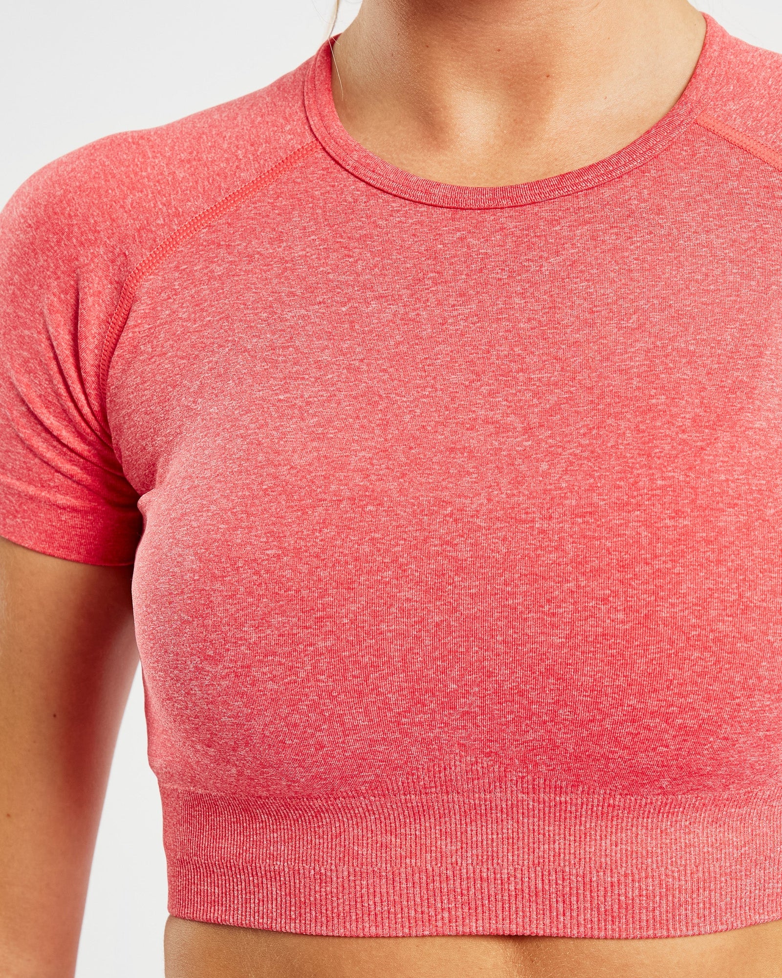 Empower Seamless Crop Top - Coral Red Marl - aybldev