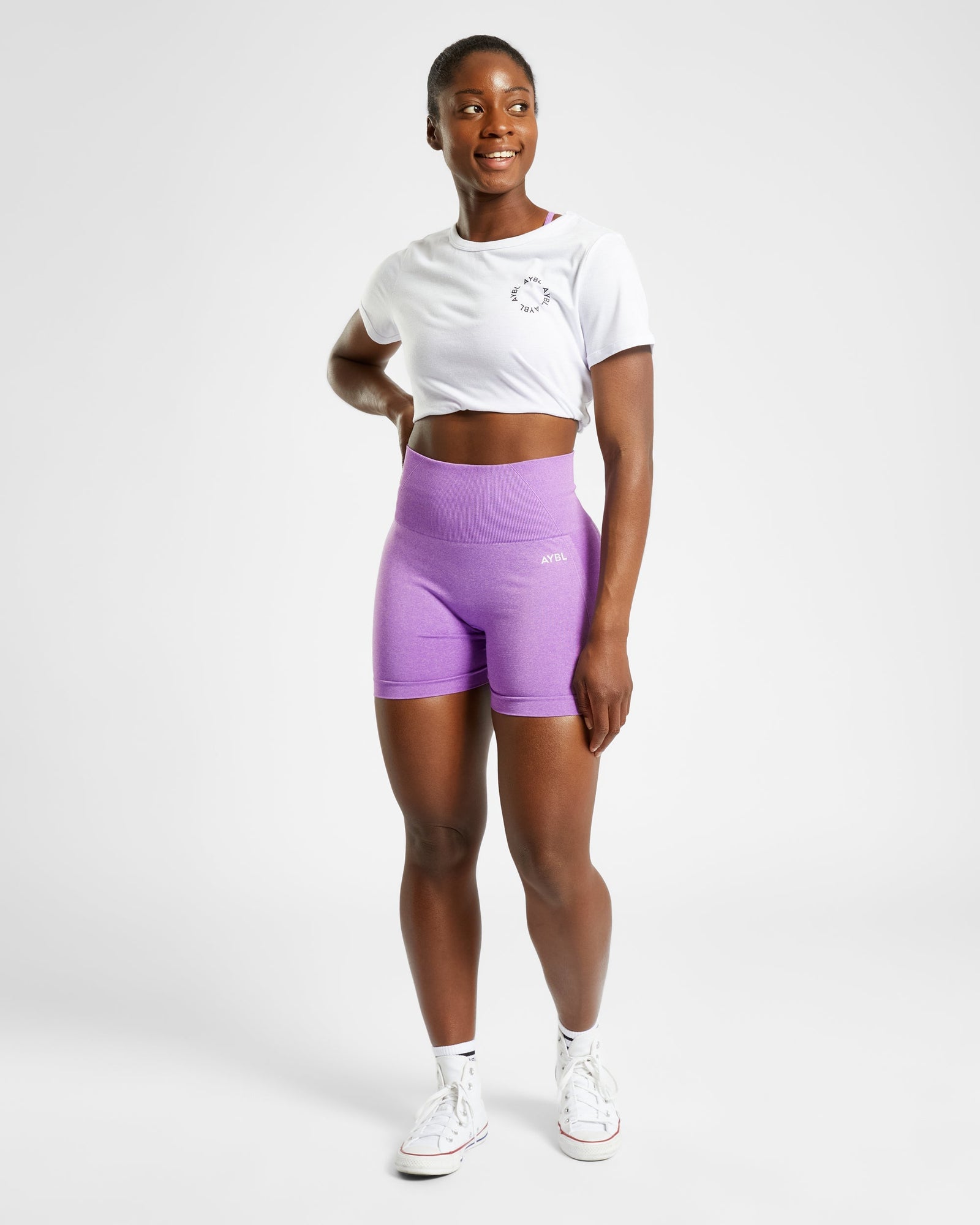 Empower Seamless Shorts - Purple Marl - aybldev