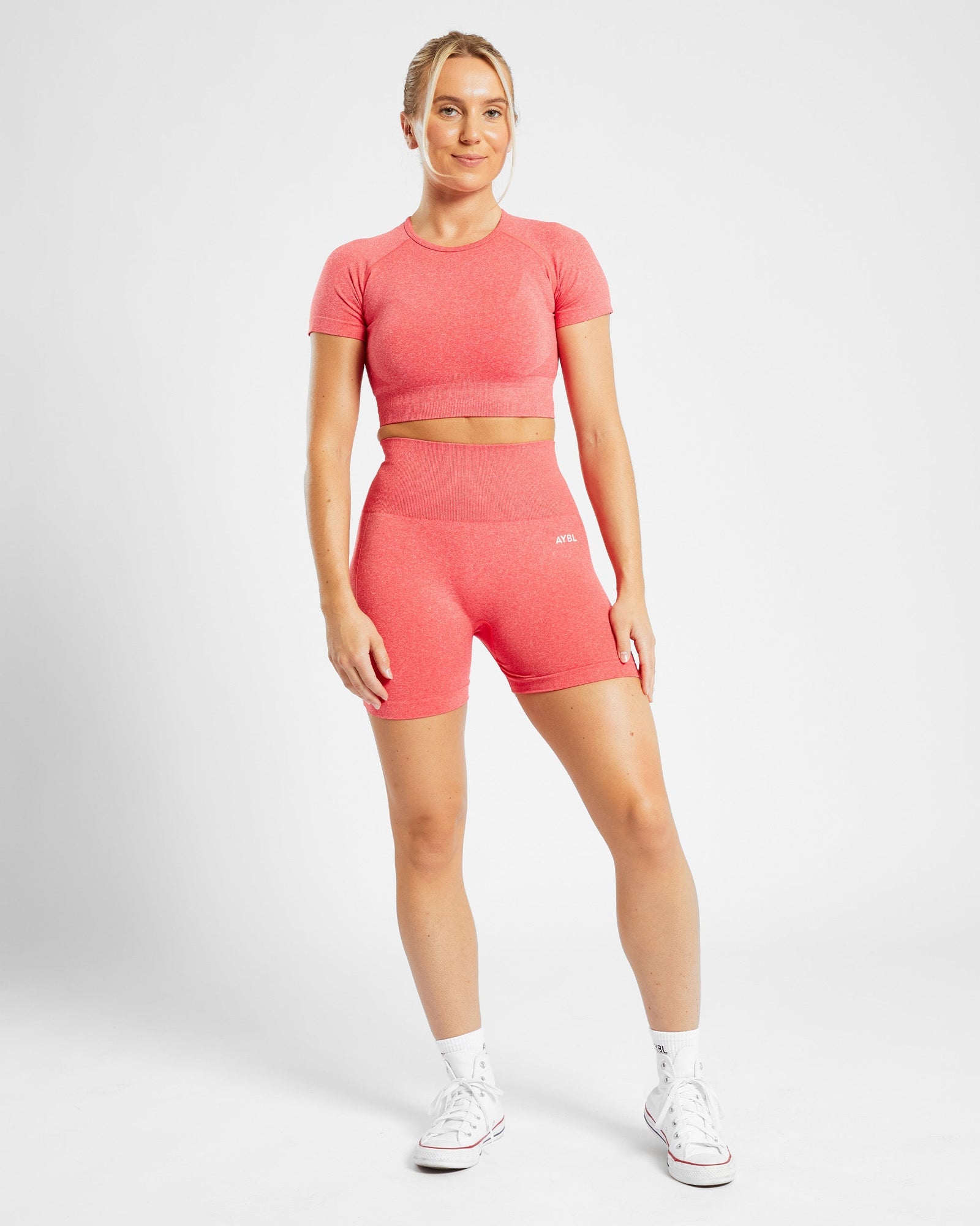 Empower Seamless Crop Top - Coral Red Marl - aybldev