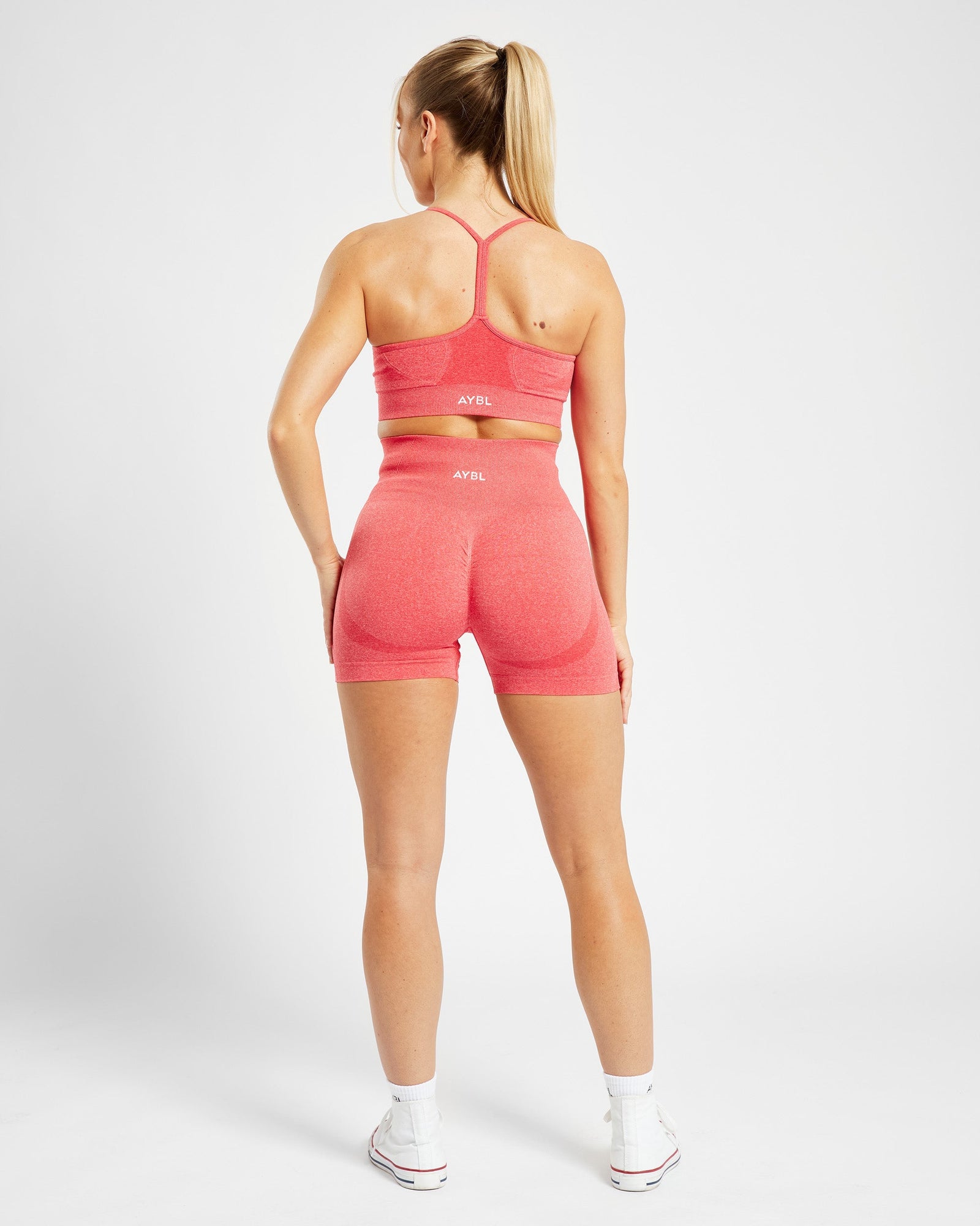 Empower Seamless Shorts - Coral Red Marl - aybldev